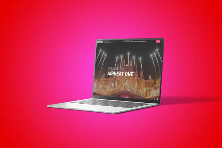 Airbeat One Webseite Desktop Ansicht